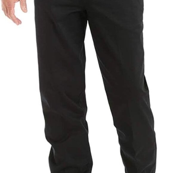 Men's Stretch Twill Khaki Pants - Flat Front Wrinkle-Resistant Size 36W 32L